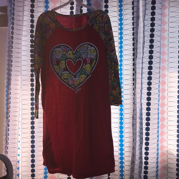 Justice Girls Holiday Christmas Emoji Heart Nightgown Pajama PJ - Picture 2 of 4